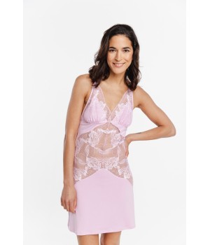 Camisón micromodal negro encaje transparente